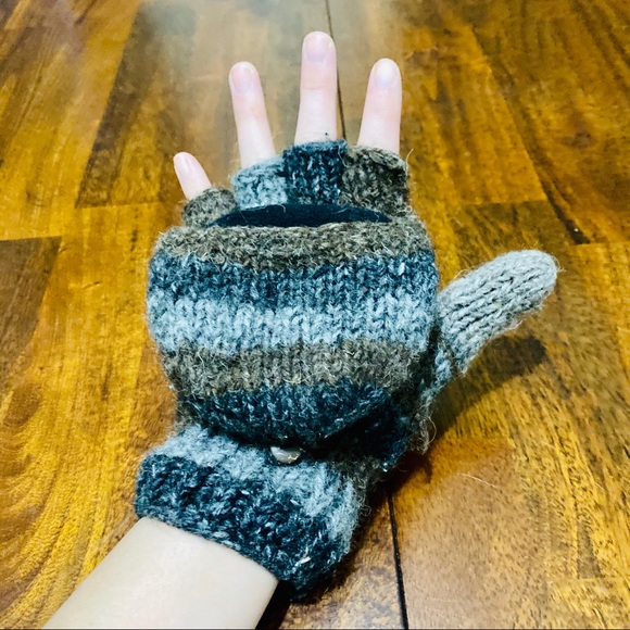 Adult One Size Wool Handmade Glove Mittens - Picture 3 of 8